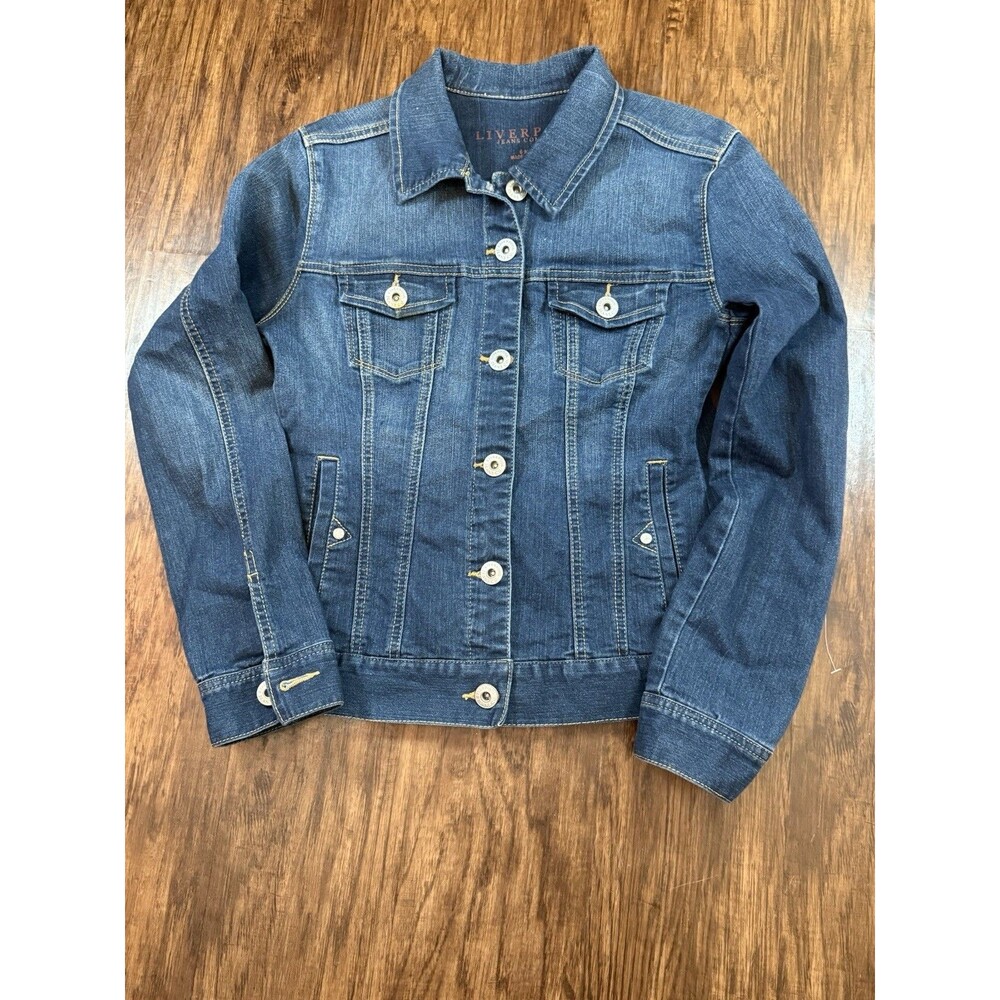 Liverpool Women’s Jean Jacket Small Denim Dark Americana